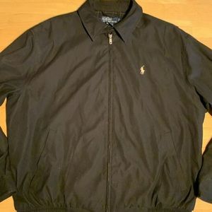 Polo Ralph Lauren Sz L Black Nylon Flight Jacket